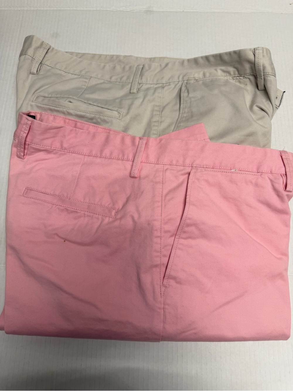 GAP Men’s Flat Front Shorts in Pink and Tan